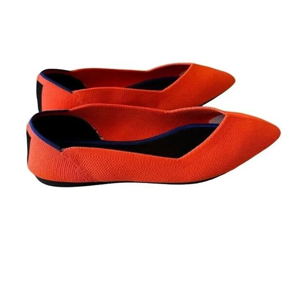 Rothy's The Point RARE Neon Orange Flat Shoes SZ 6 - Picture 3 of 12